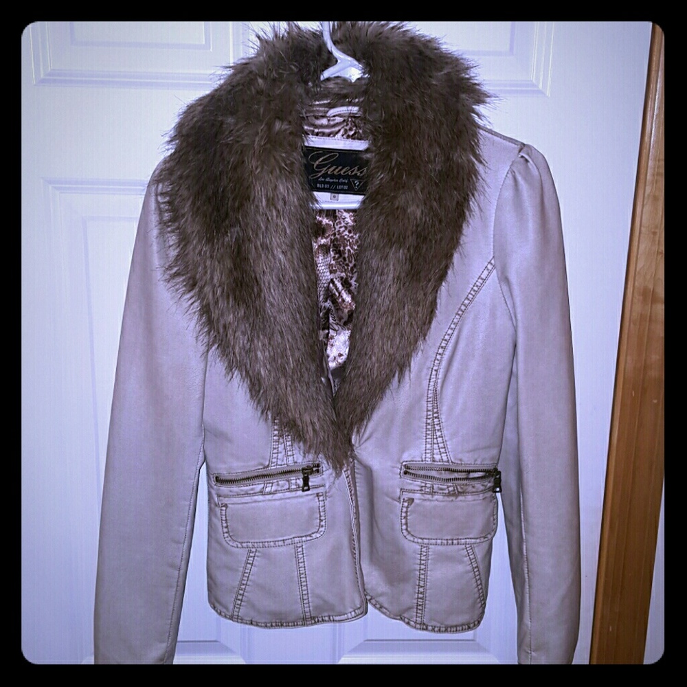 Guess Fur Collar Coat!